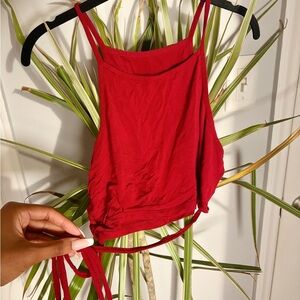 Red Cropped Tank Top